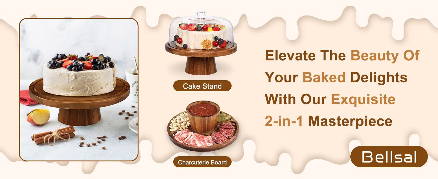 相思木托盘圆形蛋糕盘甜品支架餐桌蛋糕转台生日甜品架实木展示盘