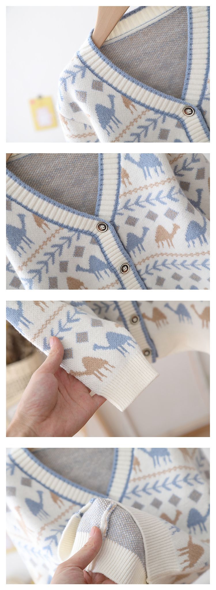 童装毛衣复古洋气针织开衫卡通恐龙外套秋冬款潮