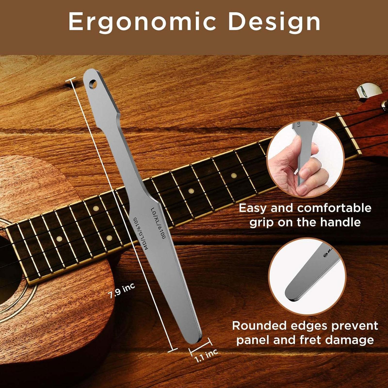 Guitars Fret File with Cleaning Brush Professional Luthier Tool Portable Luthier Repair Tool Guitar Repairing Tool for Guitar 