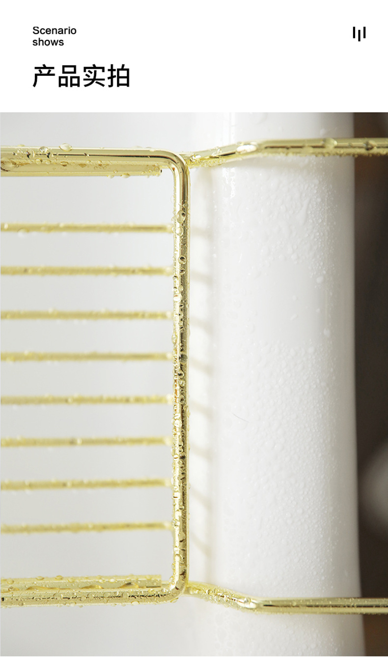 北欧免打孔浴缸架黄铜大理石防滑浴缸置物架多功能卫生间伸缩架子undefined