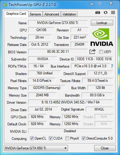 GTX650TI 2G
