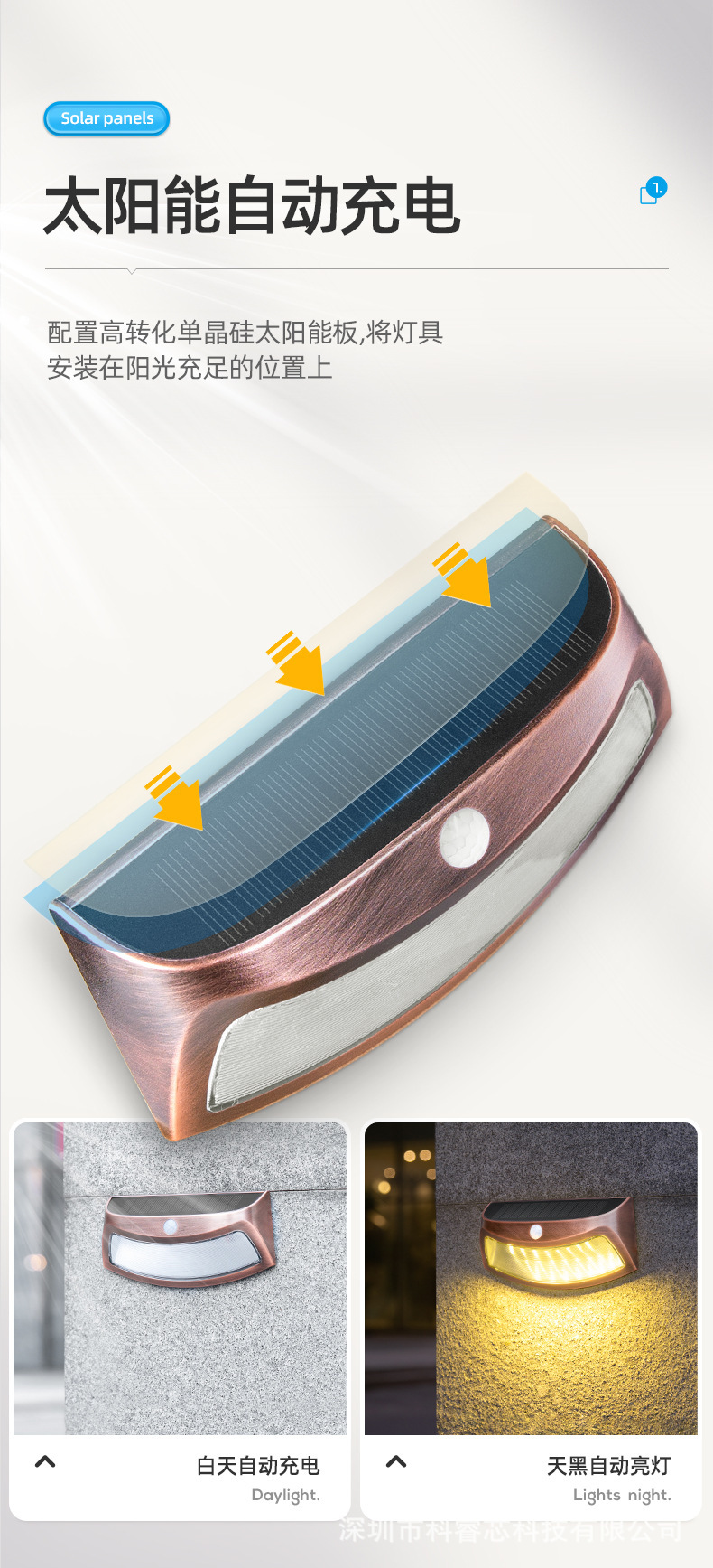 描述图9_太阳能户外庭院灯室外防水花园壁灯围墙led壁挂灯家