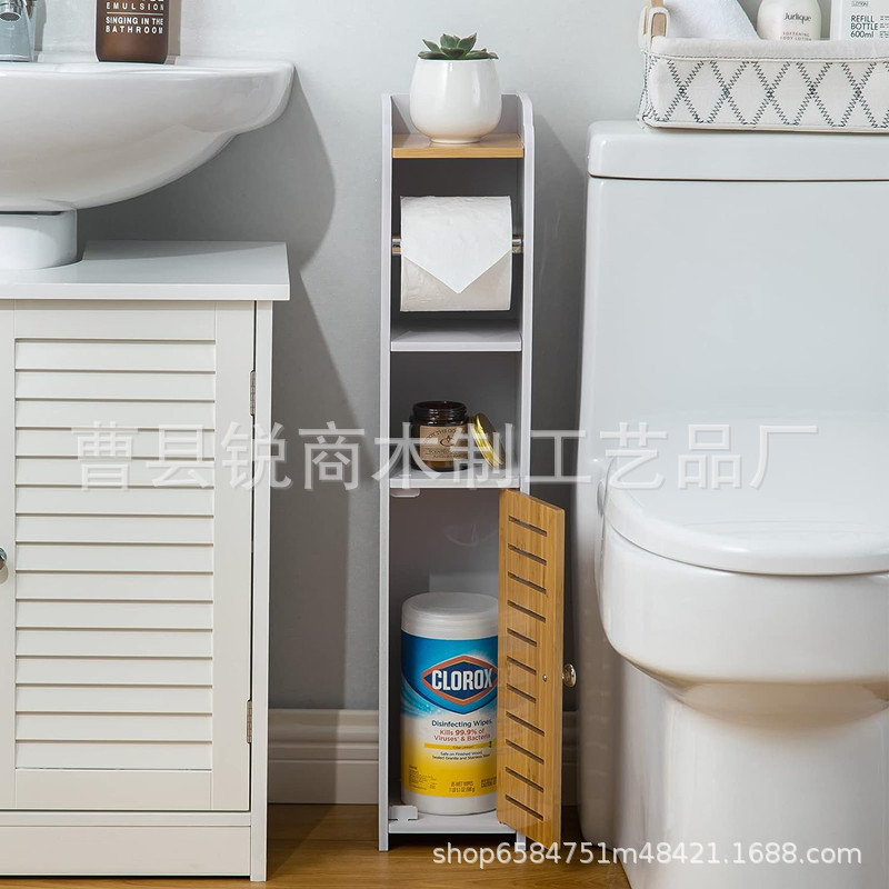 批发小型浴室储物柜带厕纸架的浴室储物柜置地式置物架BSCIF