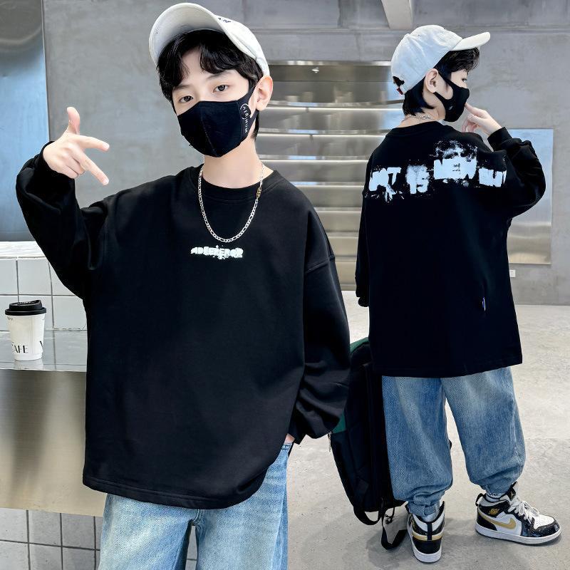 宝藏衣橱上新纯棉男童装长袖打底衫t恤潮流款百搭韩版美式洋气_