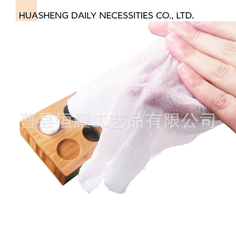 竹制压缩毛巾架桌面小颗粒洗脸巾收纳架跨境热销多孔收纳可定制