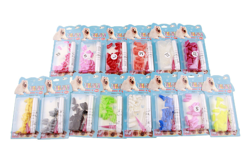 彩盒宠物狗指甲套 (3)