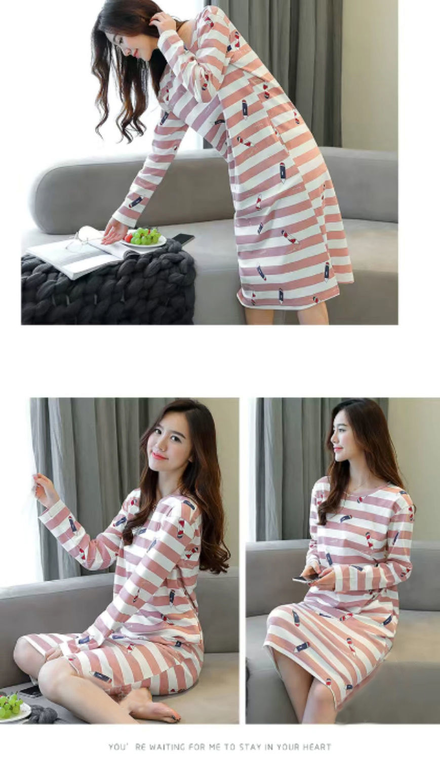 长袖睡裙详情图