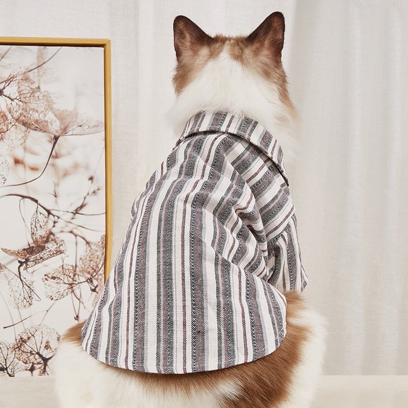 宠物衬衫 条纹猫猫衣服 狗狗衣服