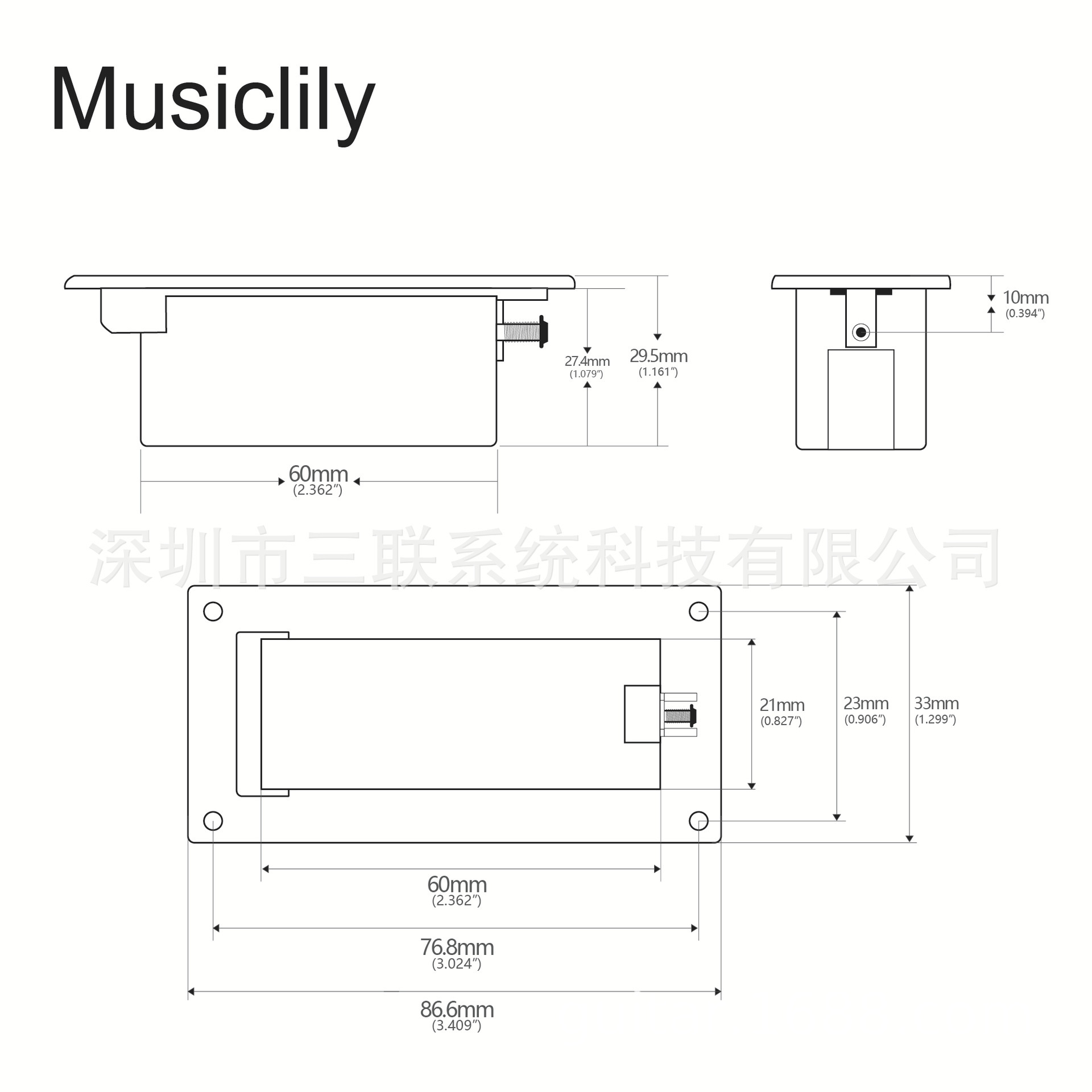 吉他贝斯配件主动拾音器电9V电池仓盒子 长条形黑色带盖 A款