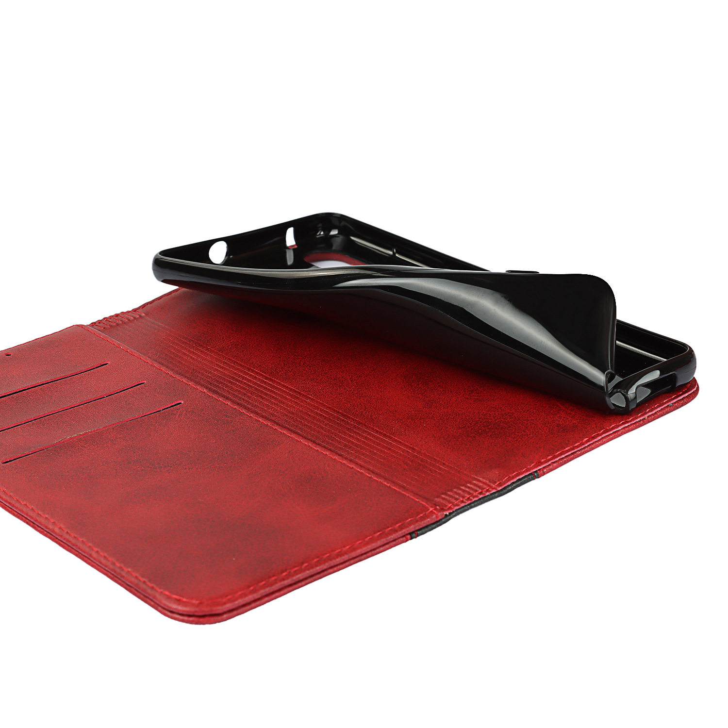 三星A41 日版 拼色小牛纹强磁皮套