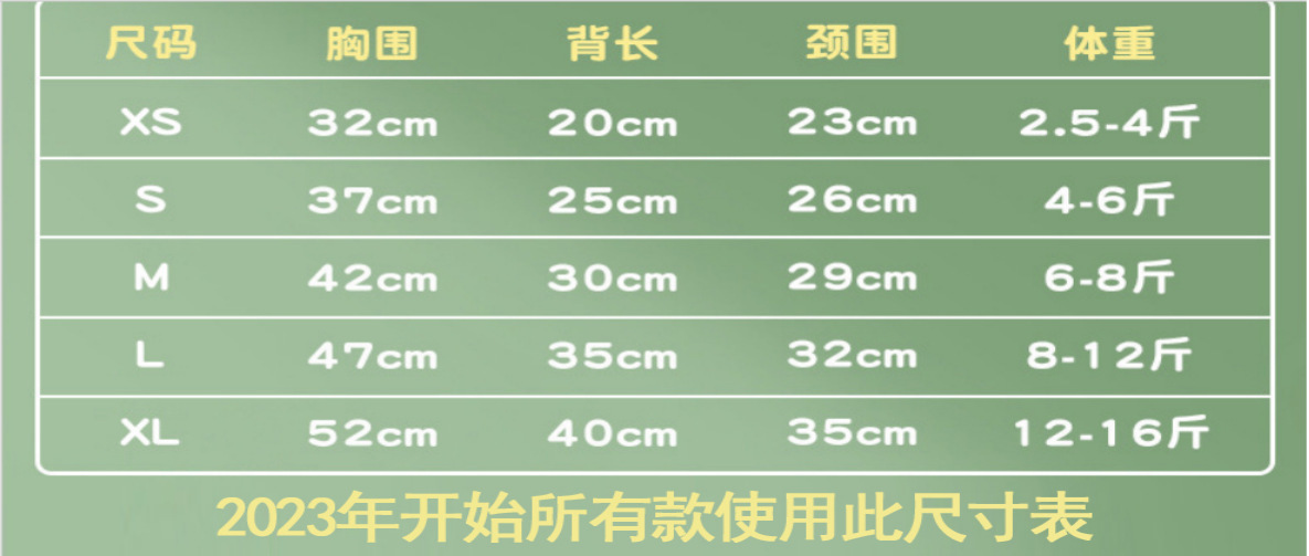 猫咪尺码表