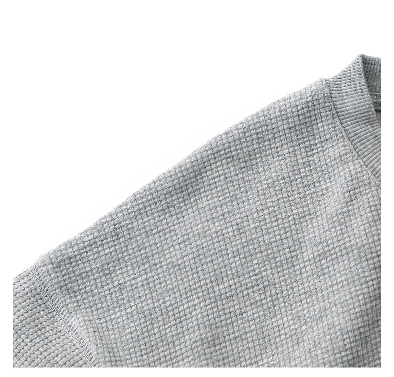 登爵男装 春夏新款220g克华夫格圆领T恤 纯色宽松简约倒三