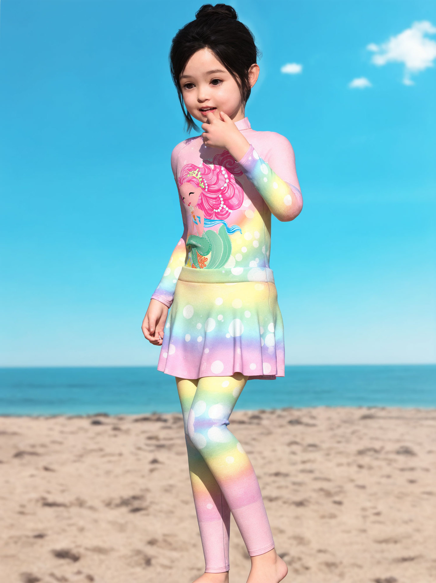 CM2502-2BW太美（泳衣+裤子+裙子三件套）-2