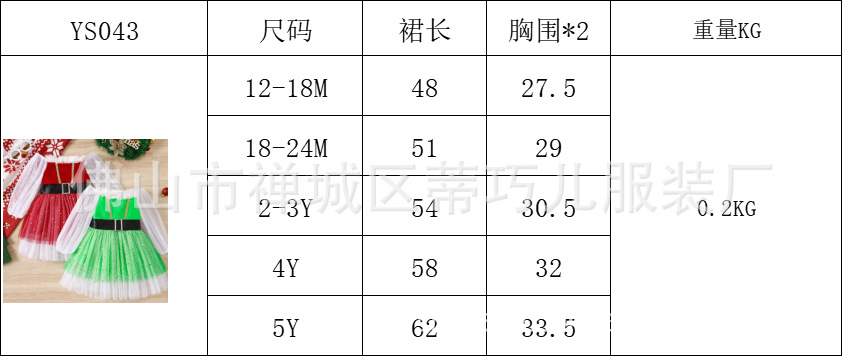 尺寸表
