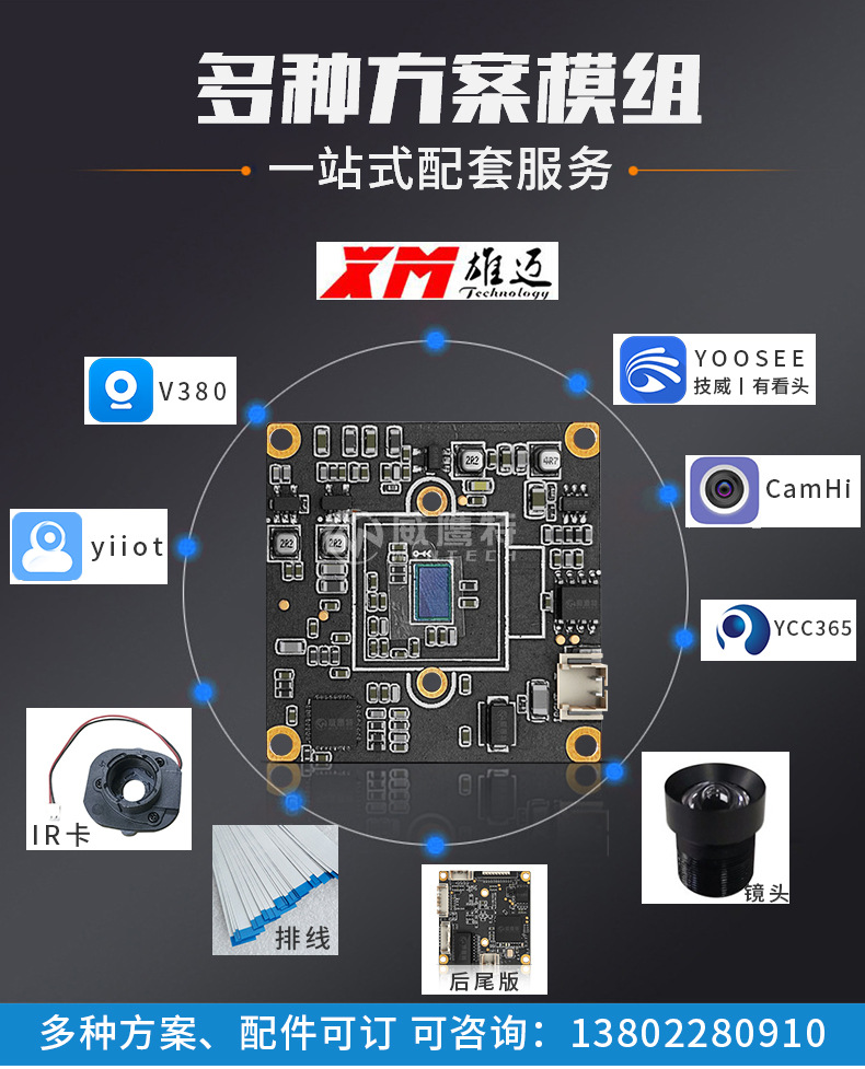 雄迈同轴AHD监控模组TVICVICVBS模组330+F37
