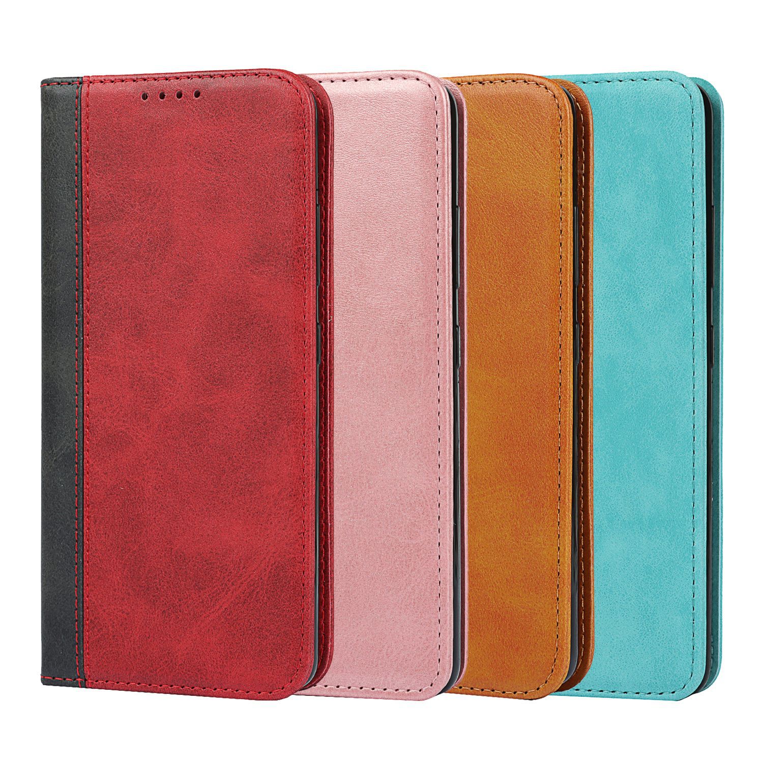 三星A41 日版 拼色小牛纹强磁皮套