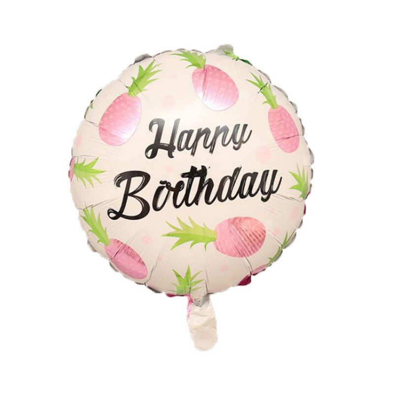 夏威夷主题派对草莓西瓜菠萝橙子造型水果气球生日铝膜气球批发_