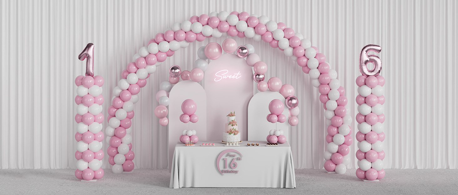 TEKXYZ sweet 16 party supplies