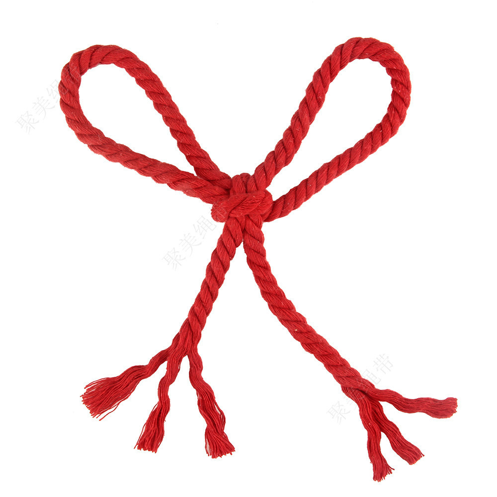 1号 红色 （主图）8mm彩色三股棉绳  (5)