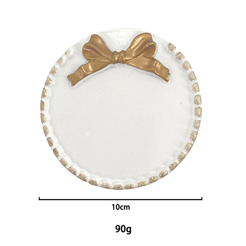 粉白蝴蝶结方圆首饰碟a03