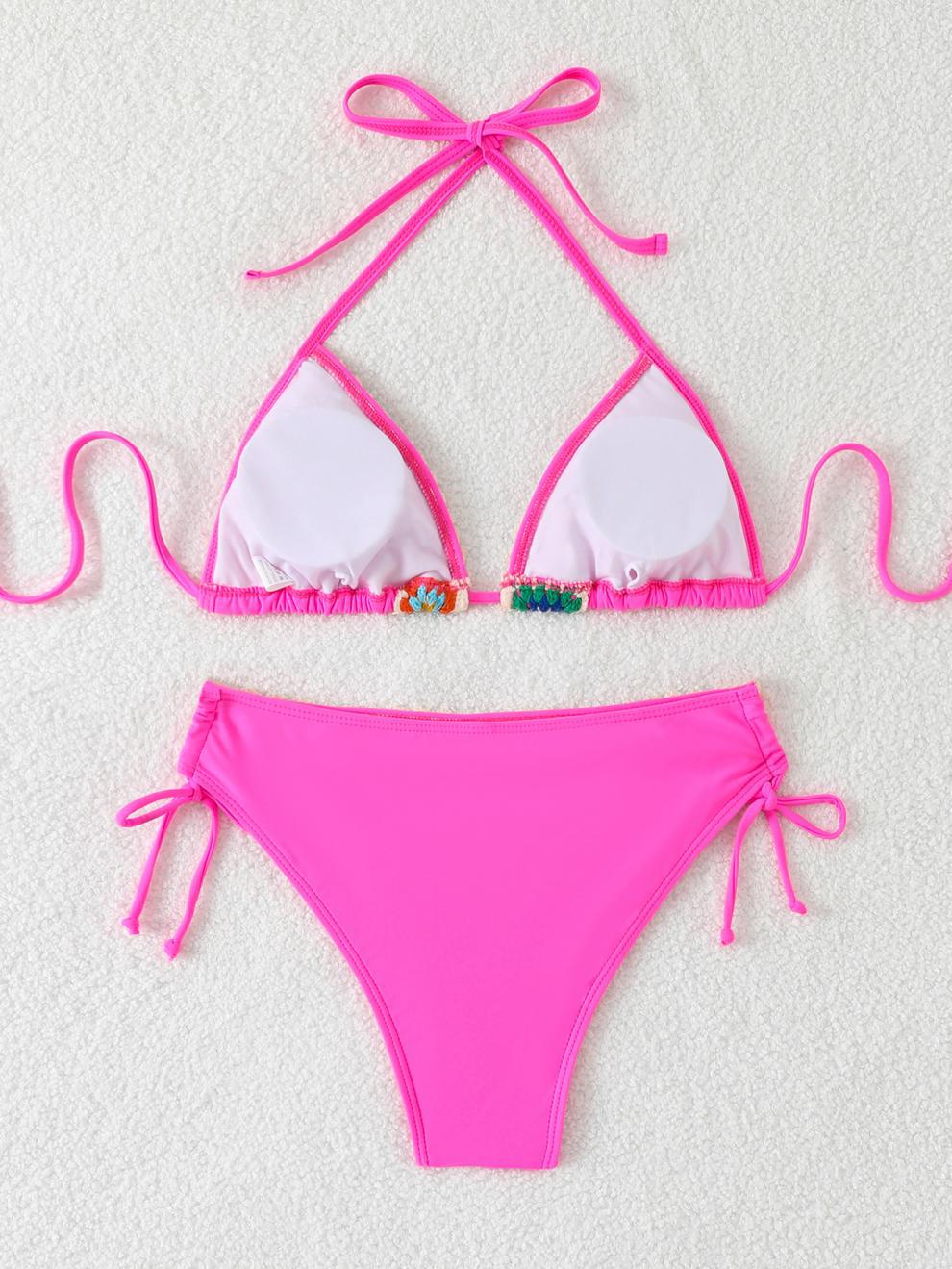 商品详情图_2025欧美新款性感纯色女士市场比基尼复古三点式