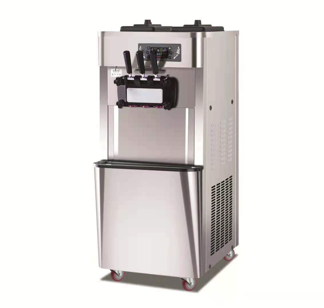 冰淇淋机立式三头不锈钢色