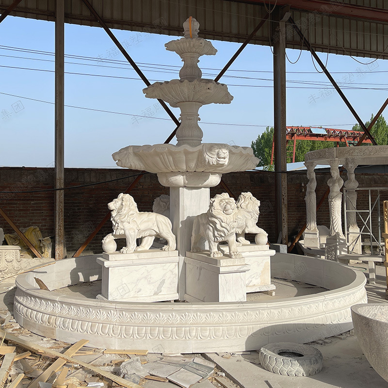 石狮子动物喷泉