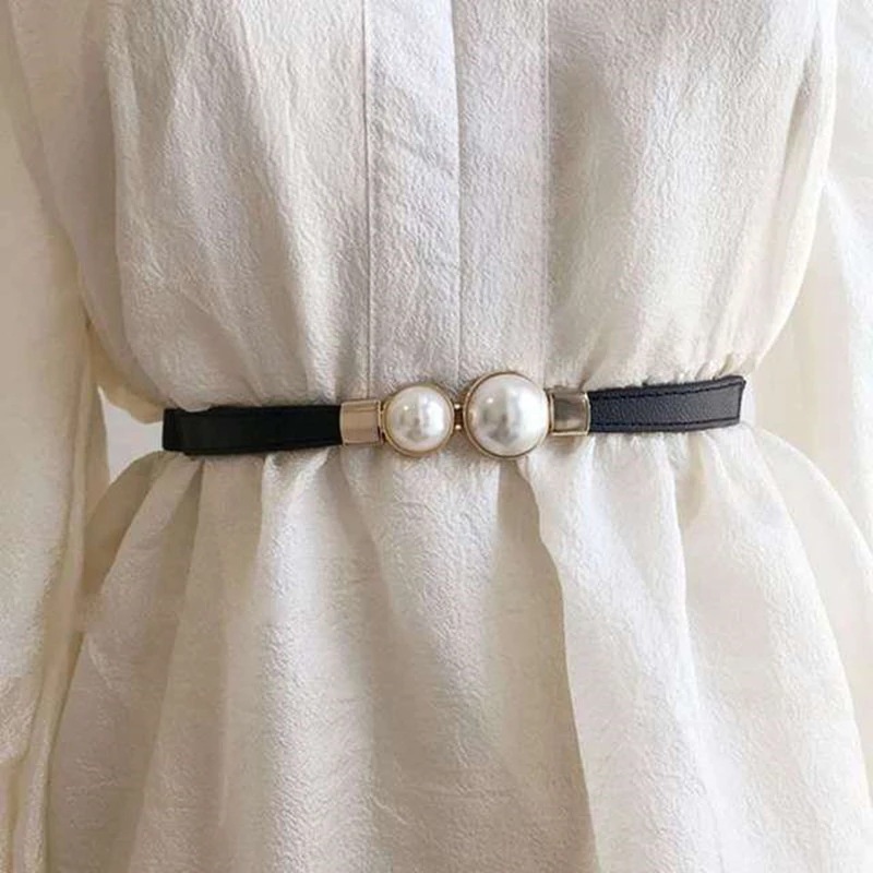 Women-Double-Pearl-Belt-PU-Lea