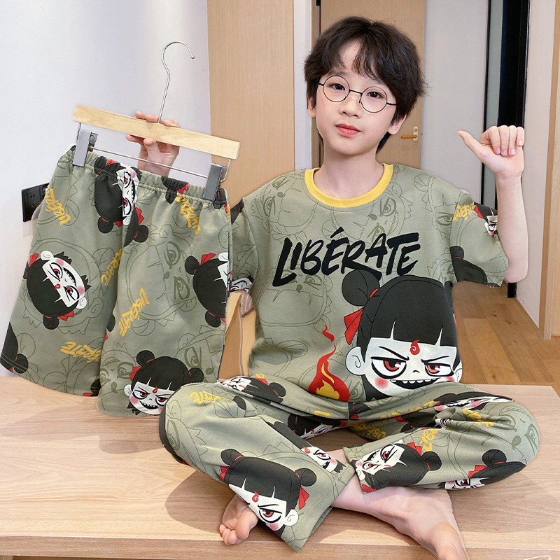 复制_儿童睡衣男童夏季纯棉薄款三件套装小男孩中.jpeg