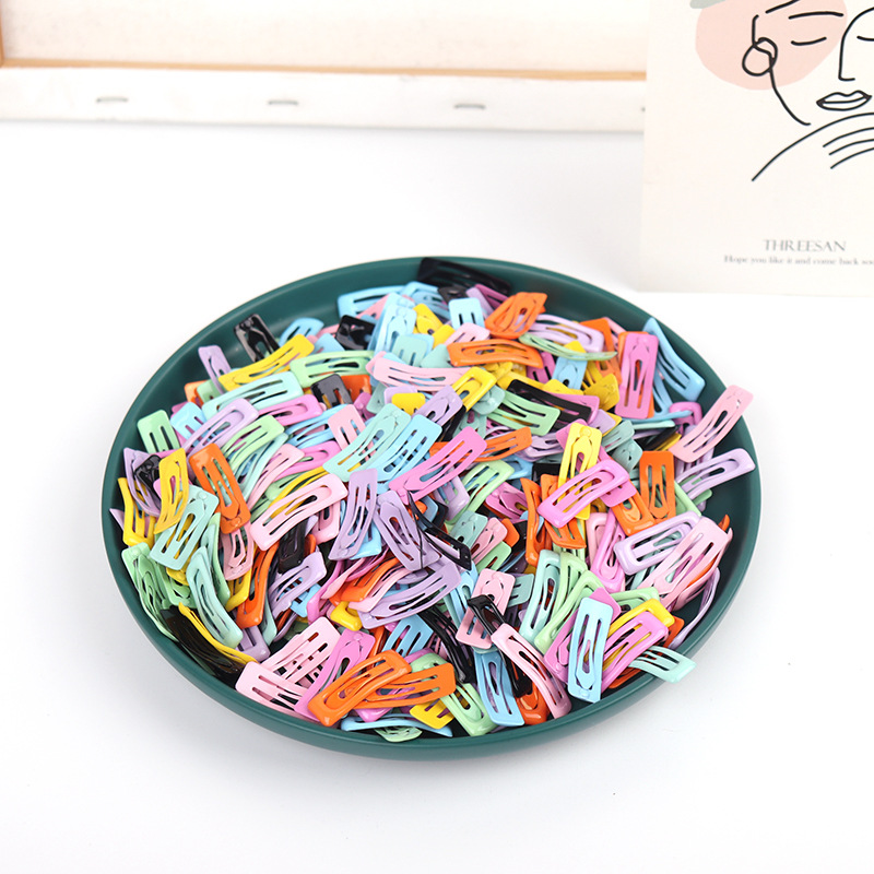 糖果色3cm迷你方形bb夹夏季儿童碎发马卡龙色边夹发饰刘海夹