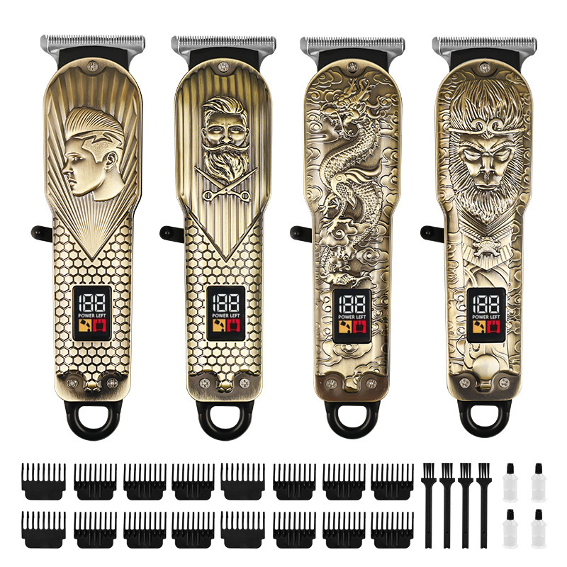 跨境新款剃头电推子专业理发器男士电动理发工具发廊雕刻电推剪_