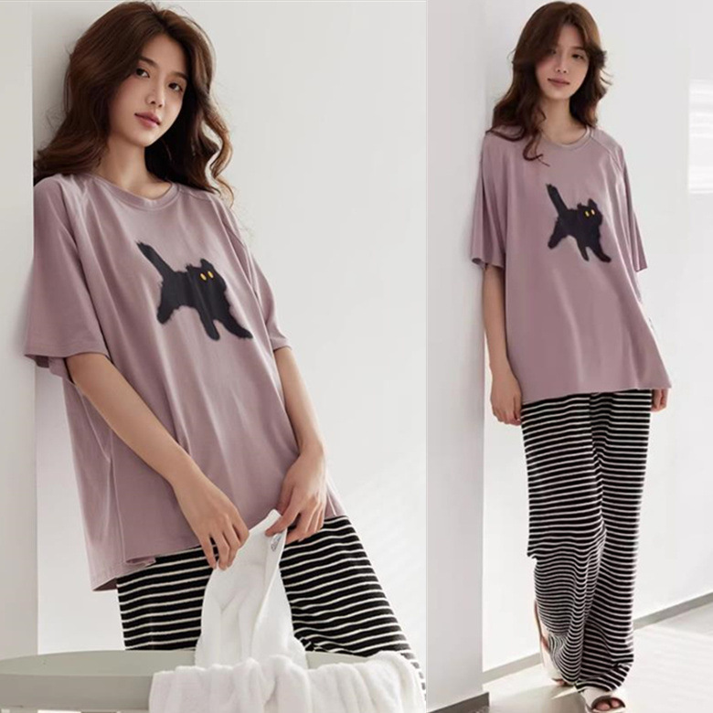 烟紫黑猫黑条裤短长