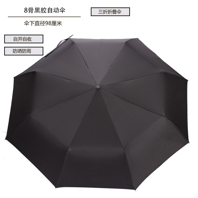 8骨黑胶自动 黑色 800主图 zhengmian
