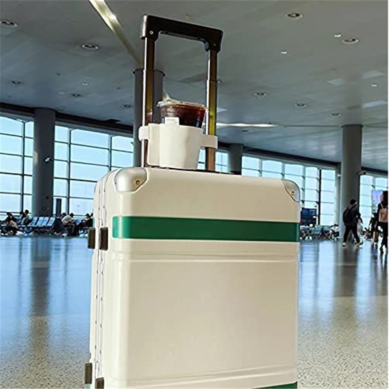 亚马逊行李箱杯架饮料杯咖啡杯套带行李牌旅行皮质拉杆箱杯套