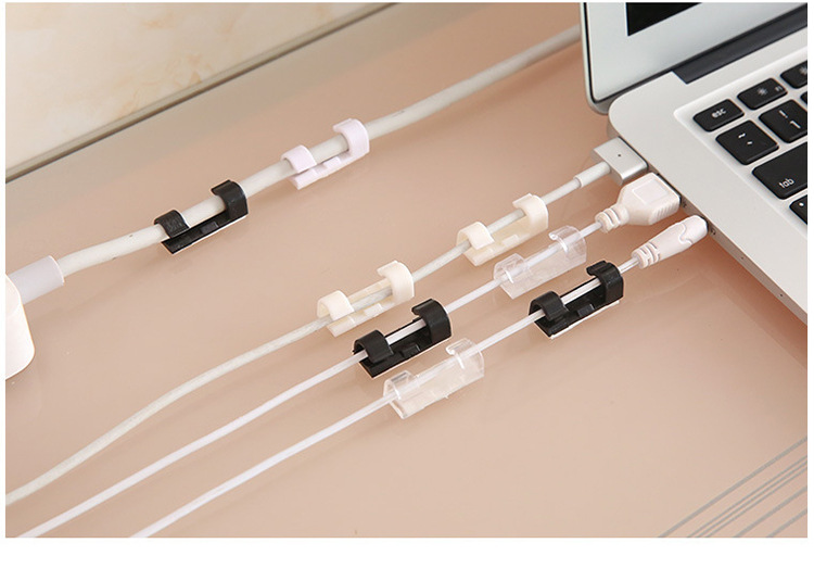 塑料线扣电源线整理夹自粘式固定桌面理线夹器免钉网线线夹线卡-