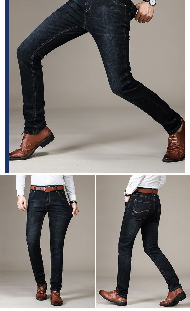 商品详情图_夏季薄款牛仔裤男休闲百搭中年男裤商务弹力男装宽松