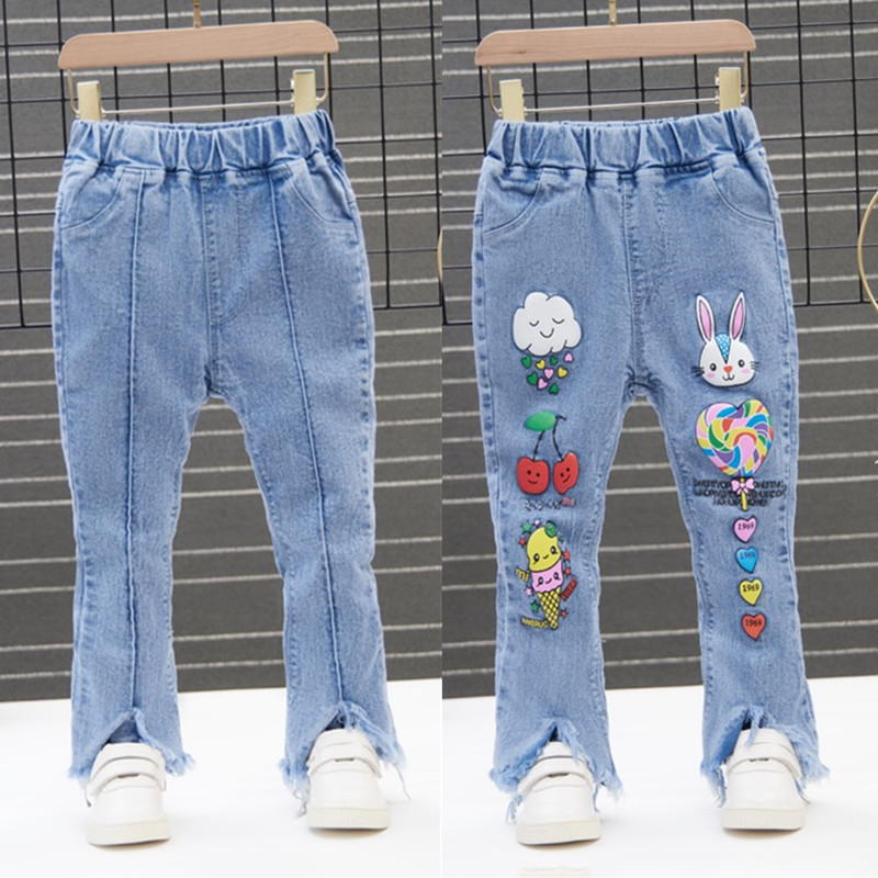 纯色喇叭裤+棒棒糖小长裤