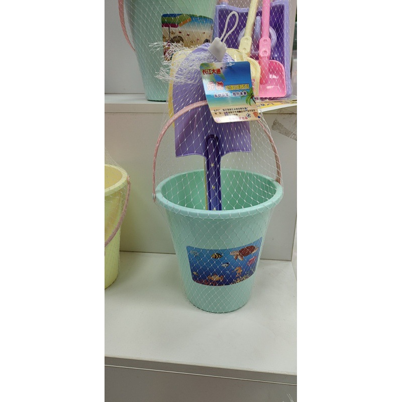 681-5沙滩桶3件套戏水玩具地摊沙滩玩具批发套桶铲子玩沙子