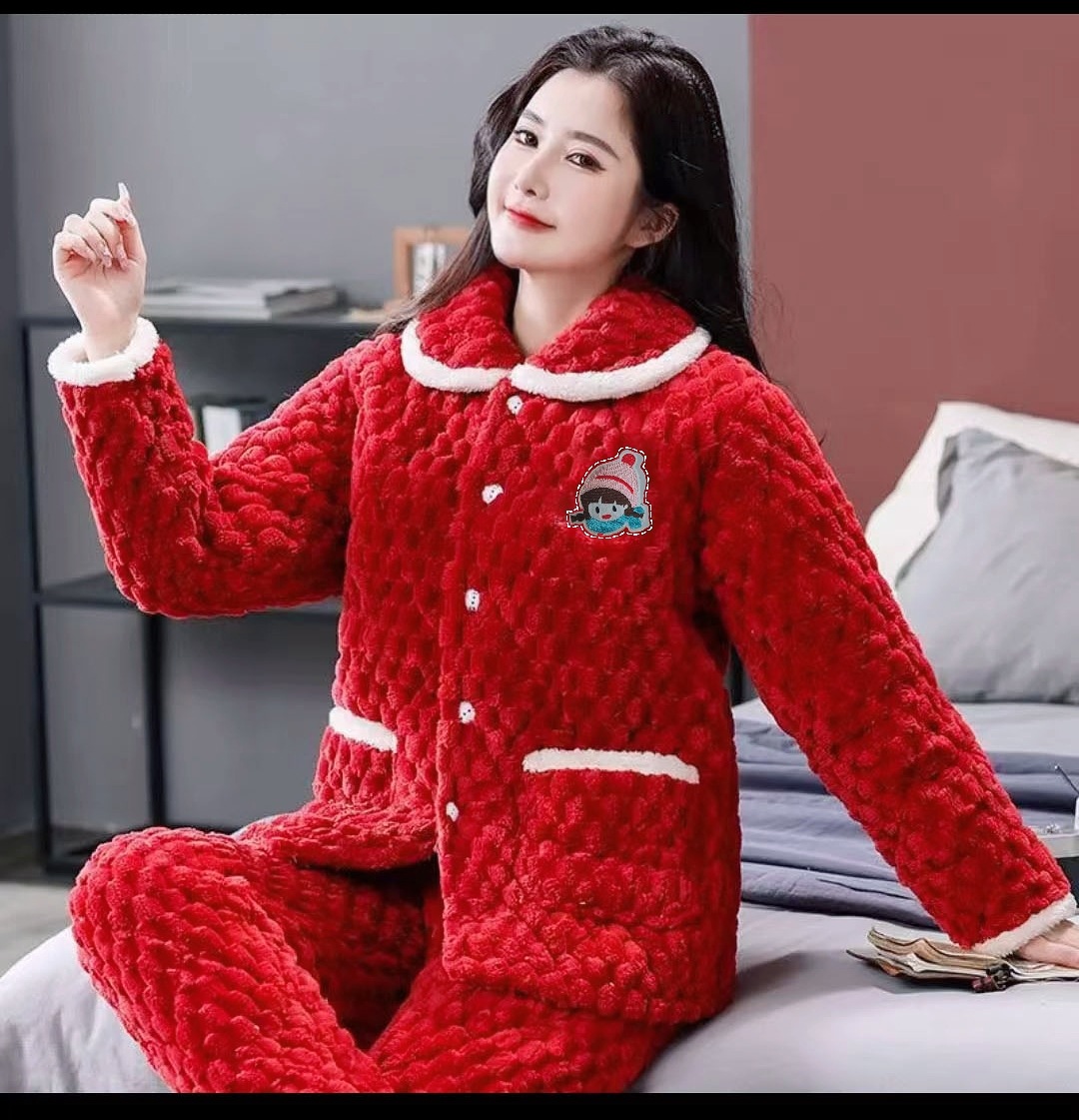 金龟绒翻领 酒红