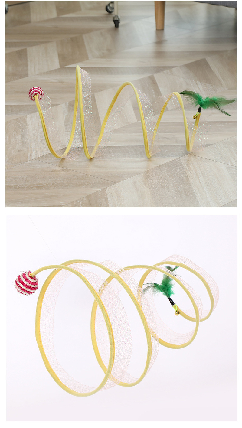 一件代发亚马逊新款S型猫隧道玩具 可折叠通道猫咪自嗨宠物用品