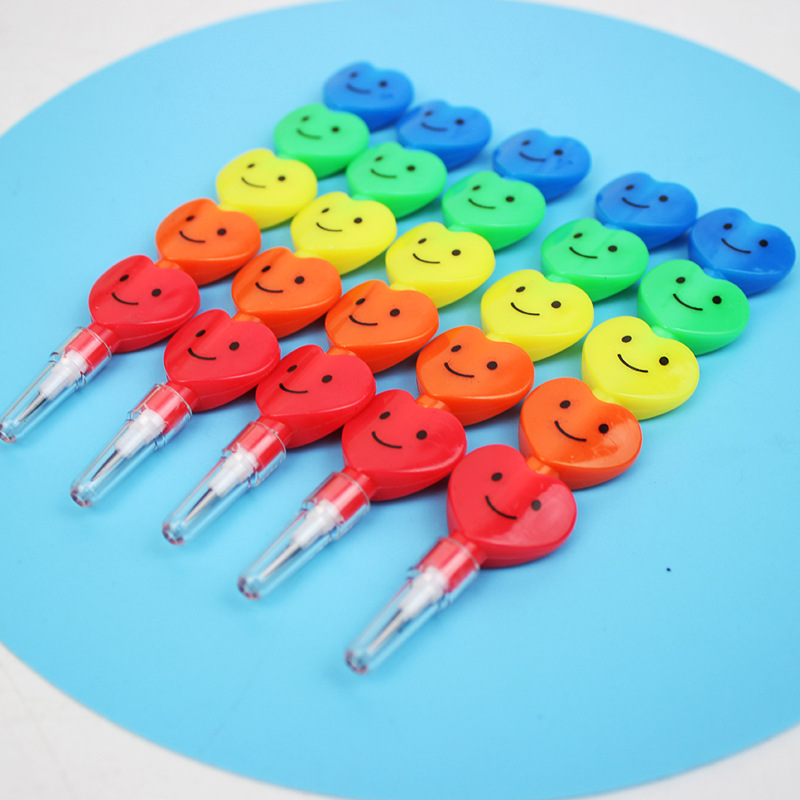 表情爱心五色铅笔