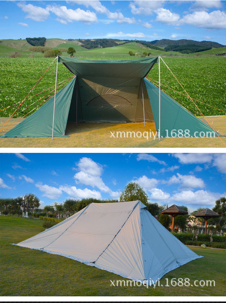 莫崎户外超大天幕6_7双峰天幕遮阳棚野营炊事帐沙滩凉棚防雨凉