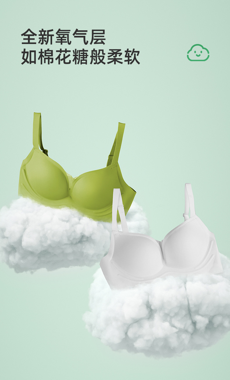 帮手描述图：无痕内衣女小胸聚拢软支撑平胸上托调整型收副乳抹胸