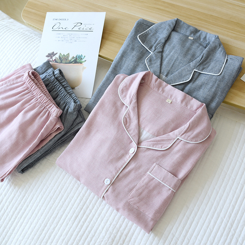 小格子纱布套装