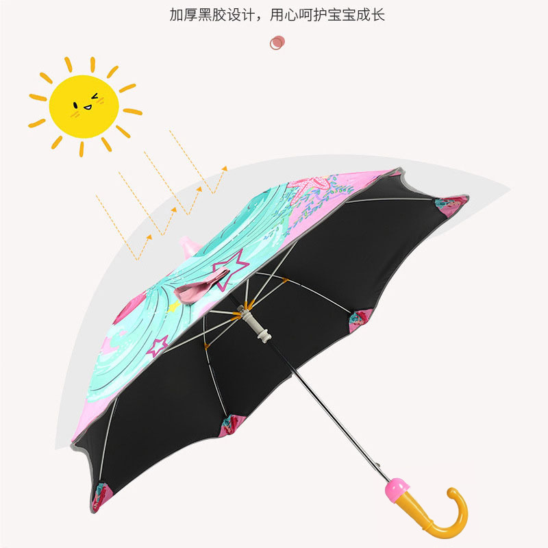 创意新款儿童伞圆角儿童雨伞儿童卡通伞夜光防戳伤保护伞现货批发