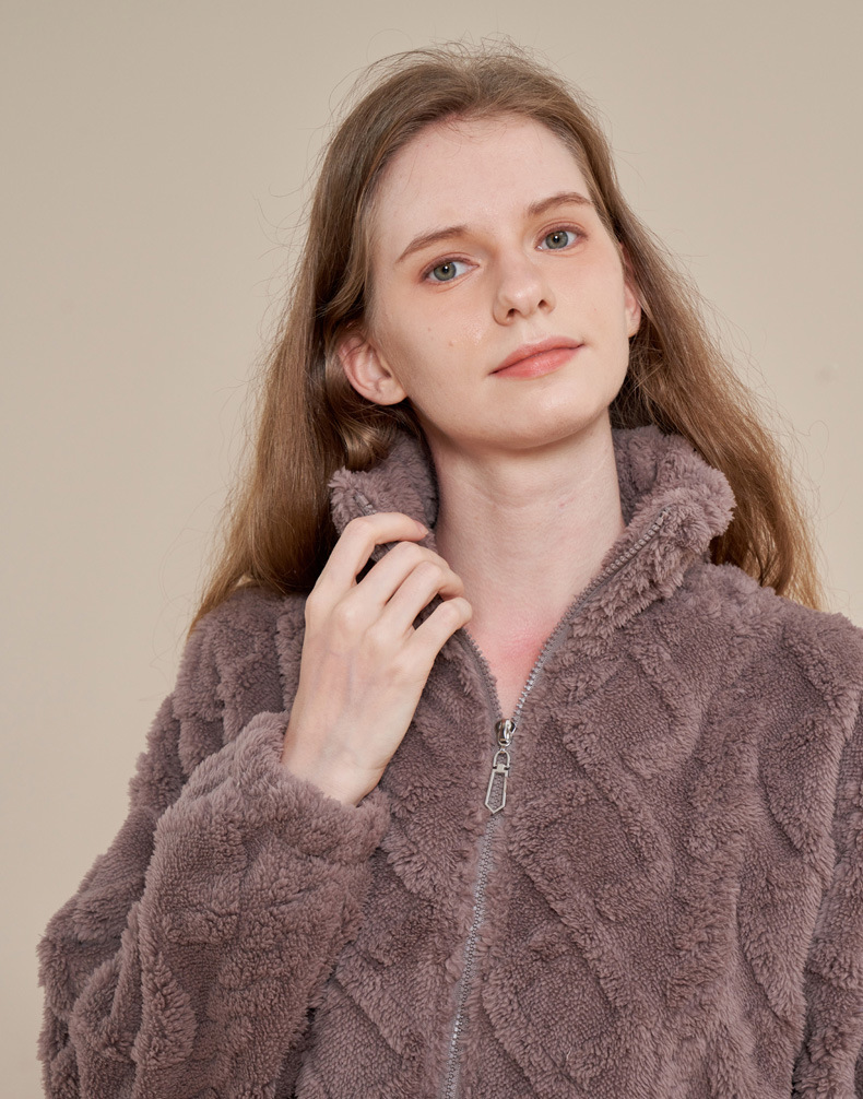 提花开衫--米白——