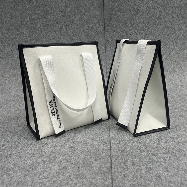 纯白色文艺气质高档帆布托特包手提袋单肩包