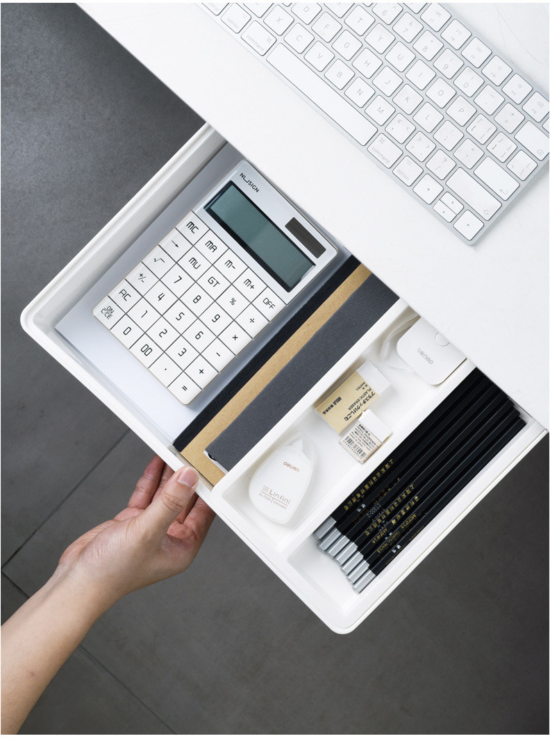 日式免打孔粘贴式橱柜下整理盒-办公桌底隐藏盒桌下抽屉式收纳盒