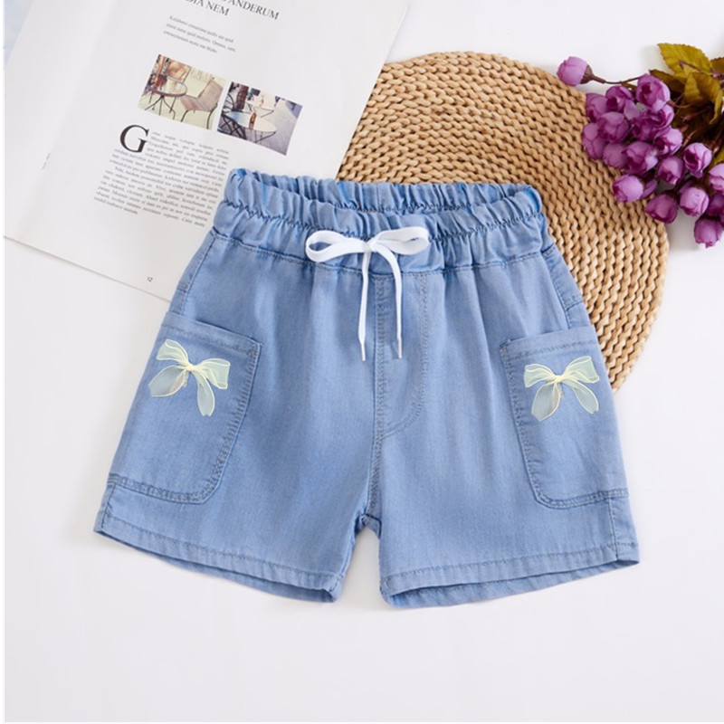 方袋白蝴蝶天丝短裤