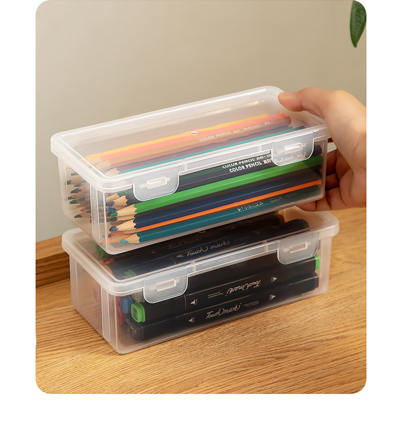 书桌盒子收纳盒全透明铅笔马克笔文具收纳盒办公桌钥匙